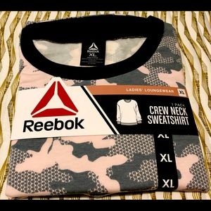 Reebok women crewneck sweatshirt XL pink & gray